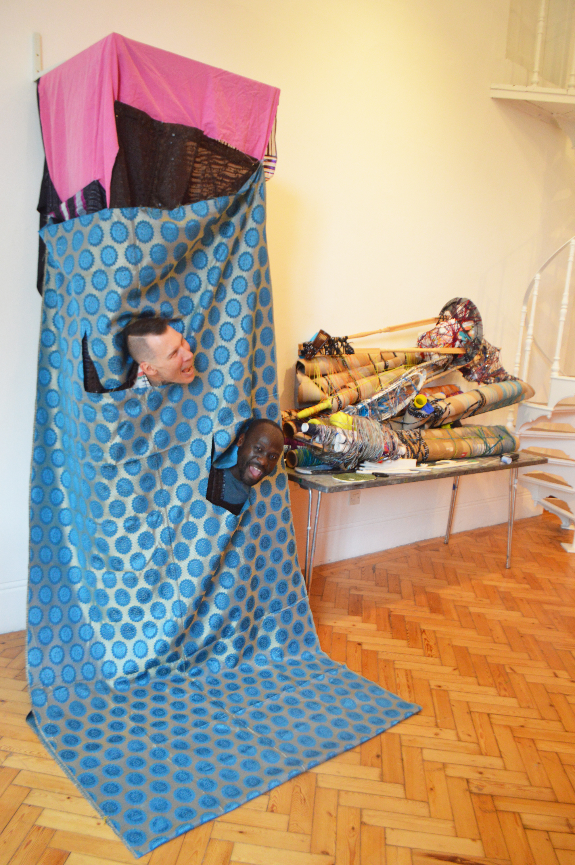 Andrew Omoding with artist Andrian Lee