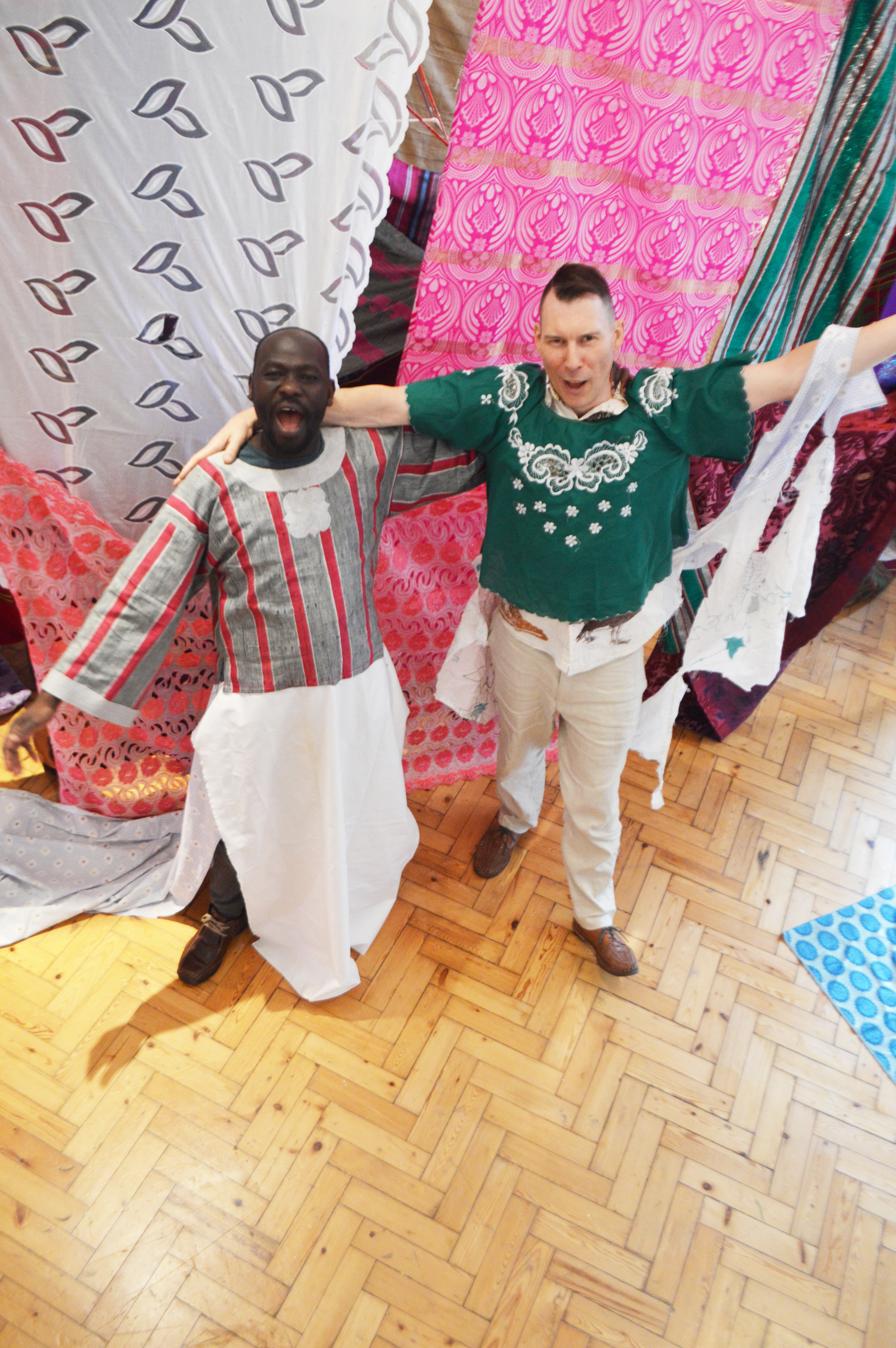 Andrew Omoding with artist Andrian Lee