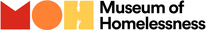 logo in black text reading 'Museum of Homelessness' 